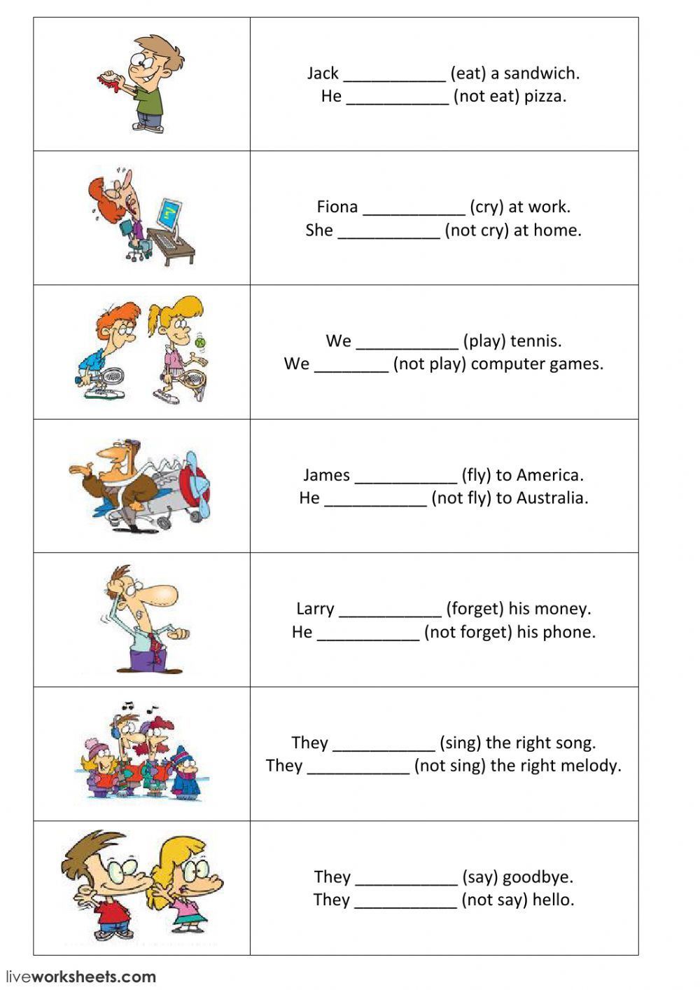 Verb To Be Affirmative Negative And Interrogative Exercises Online